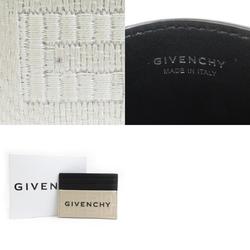 GIVENCHY Business Card Holder/Card Case Leather Black x Beige Men's Women's r10204a