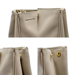 PRADA handbag shoulder bag leather light beige gold ladies n0636