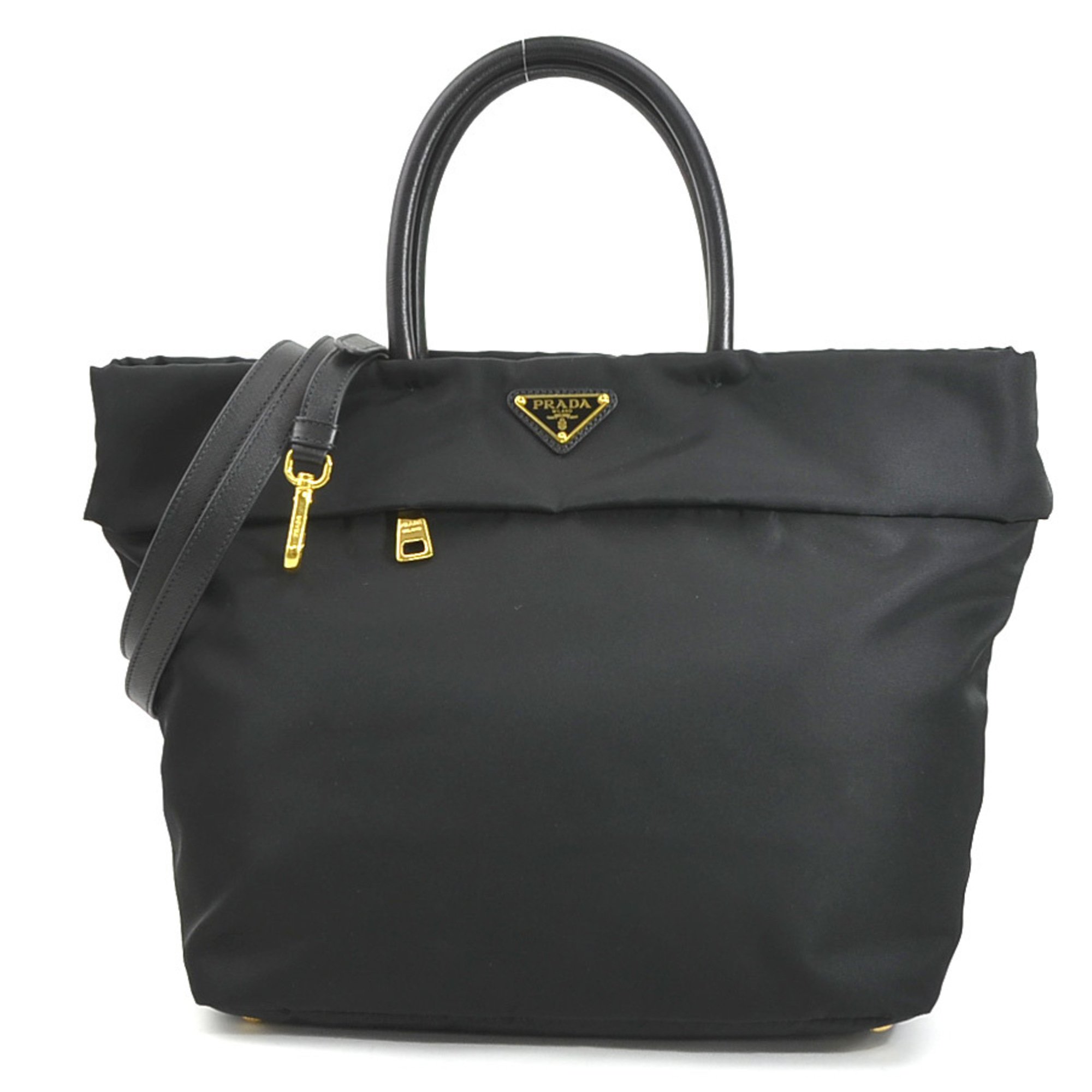 PRADA handbag shoulder bag nylon black ladies r10192a