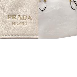 PRADA handbag shoulder bag leather white ladies n0677