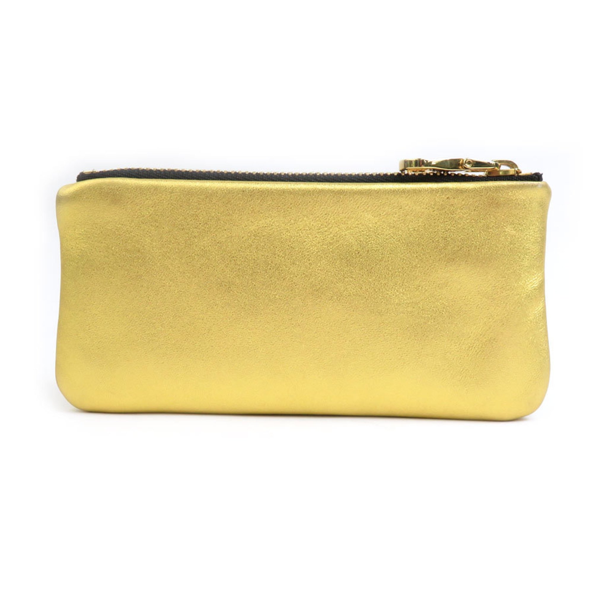 LOEWE Key Case Anagram Leather Metal Gold Women's e59441a