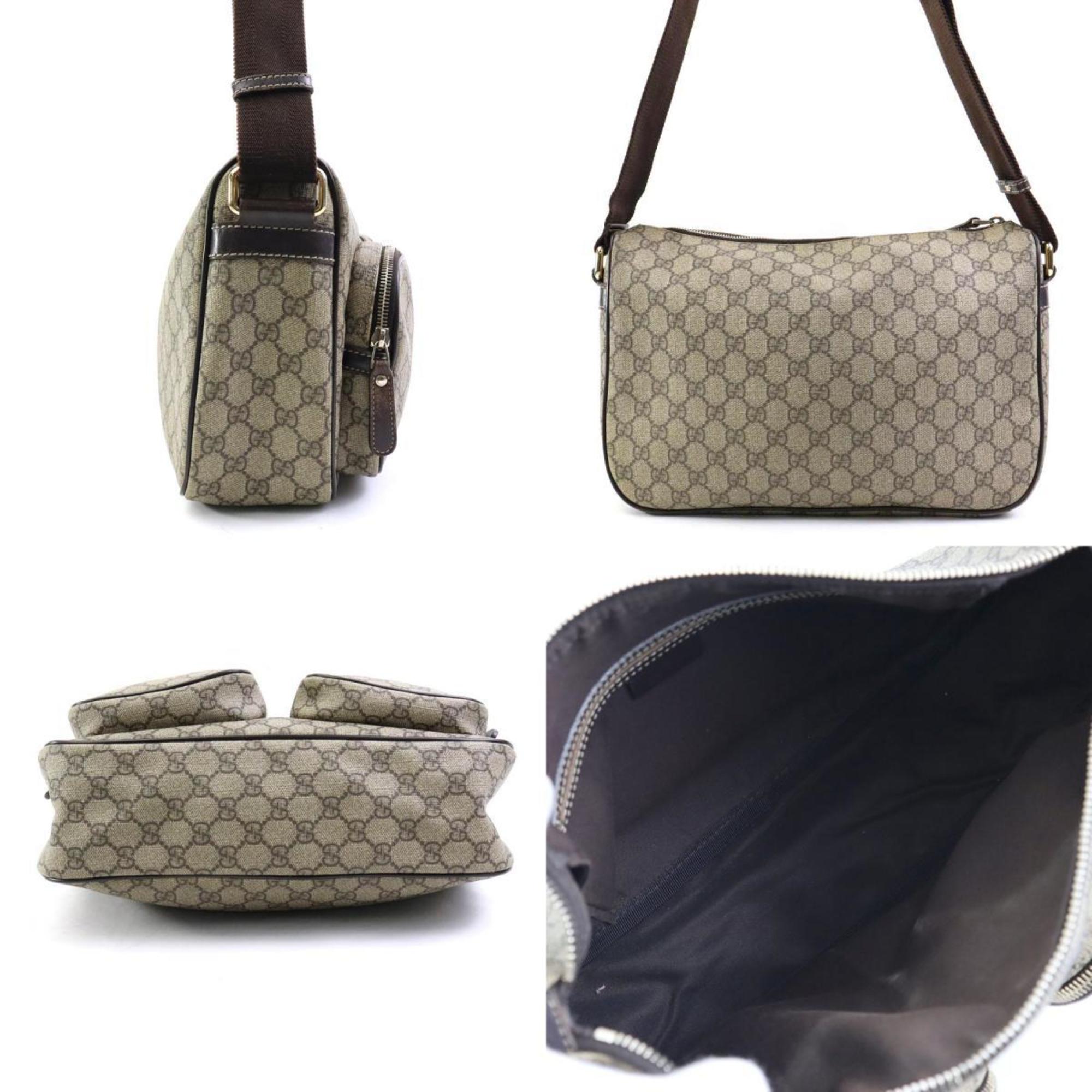 GUCCI Shoulder Bag GG Supreme Canvas Brown Men's Women's 246881 e59416k