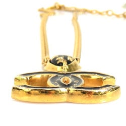 CHANEL Necklace Coco Mark Metal Enamel Gold Black Women's e59428a