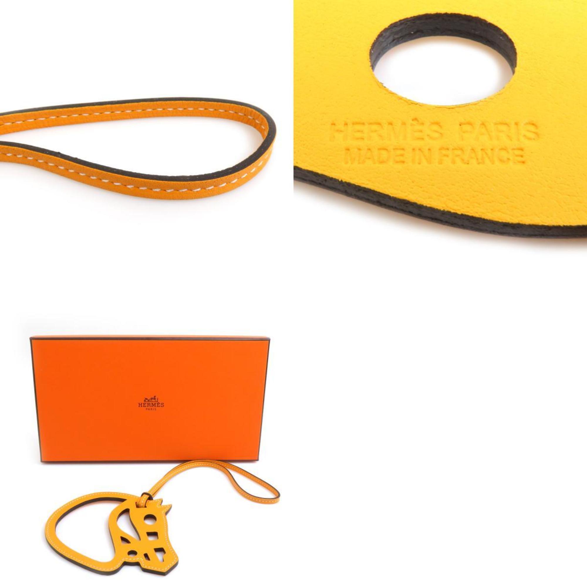 Hermes HERMES Charm Paddock Cheval Leather Jaune Doll Women's e59445a