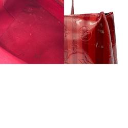 Louis Vuitton LOUIS VUITTON Handbag Monogram Vernis Rayure Wilshire PM Patent Leather Red Gold Women's M91702 n0609