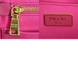 PRADA handbag tote bag canapa canvas pink ladies r10191a