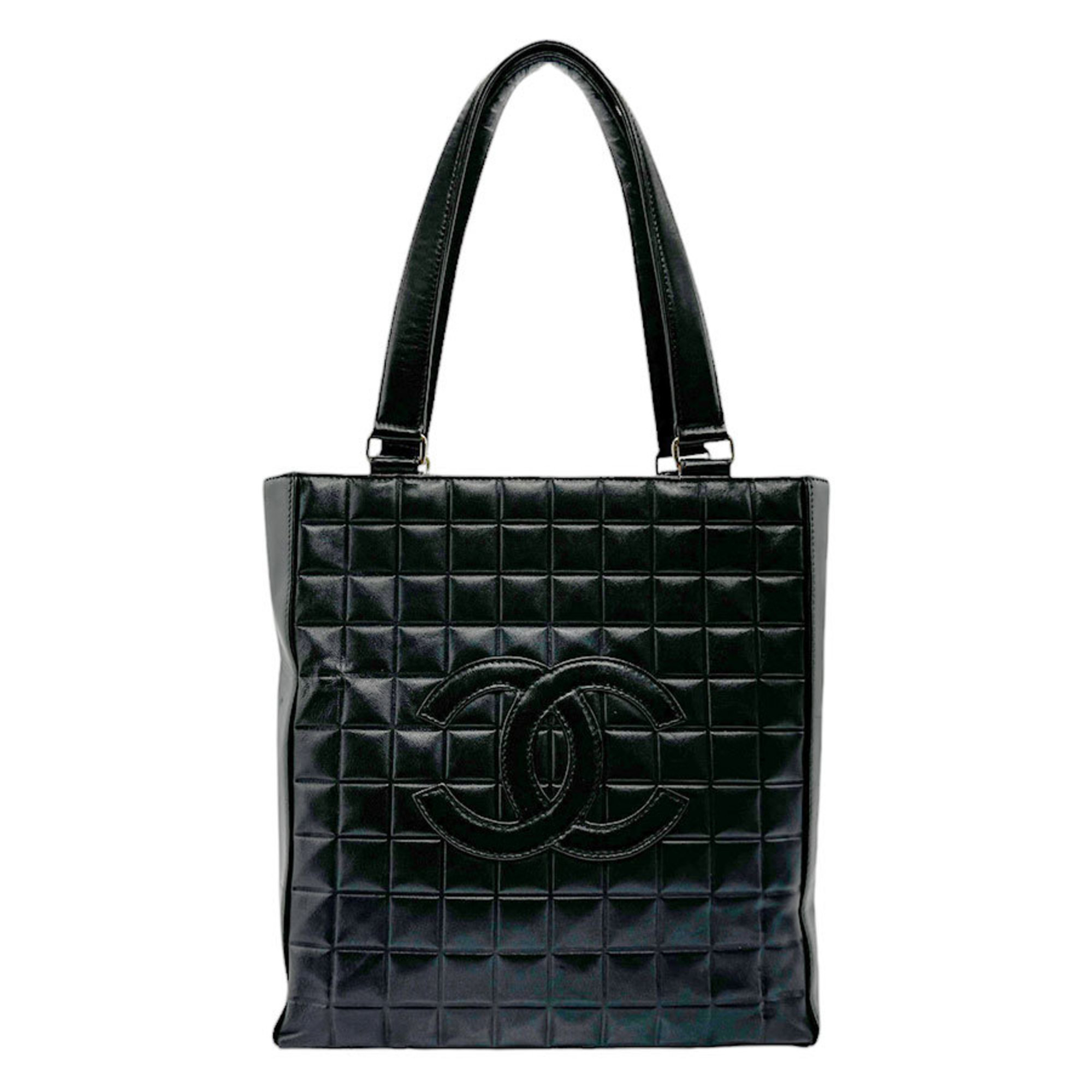 CHANEL Handbag Chocolate Bar Leather Black Women's n0602