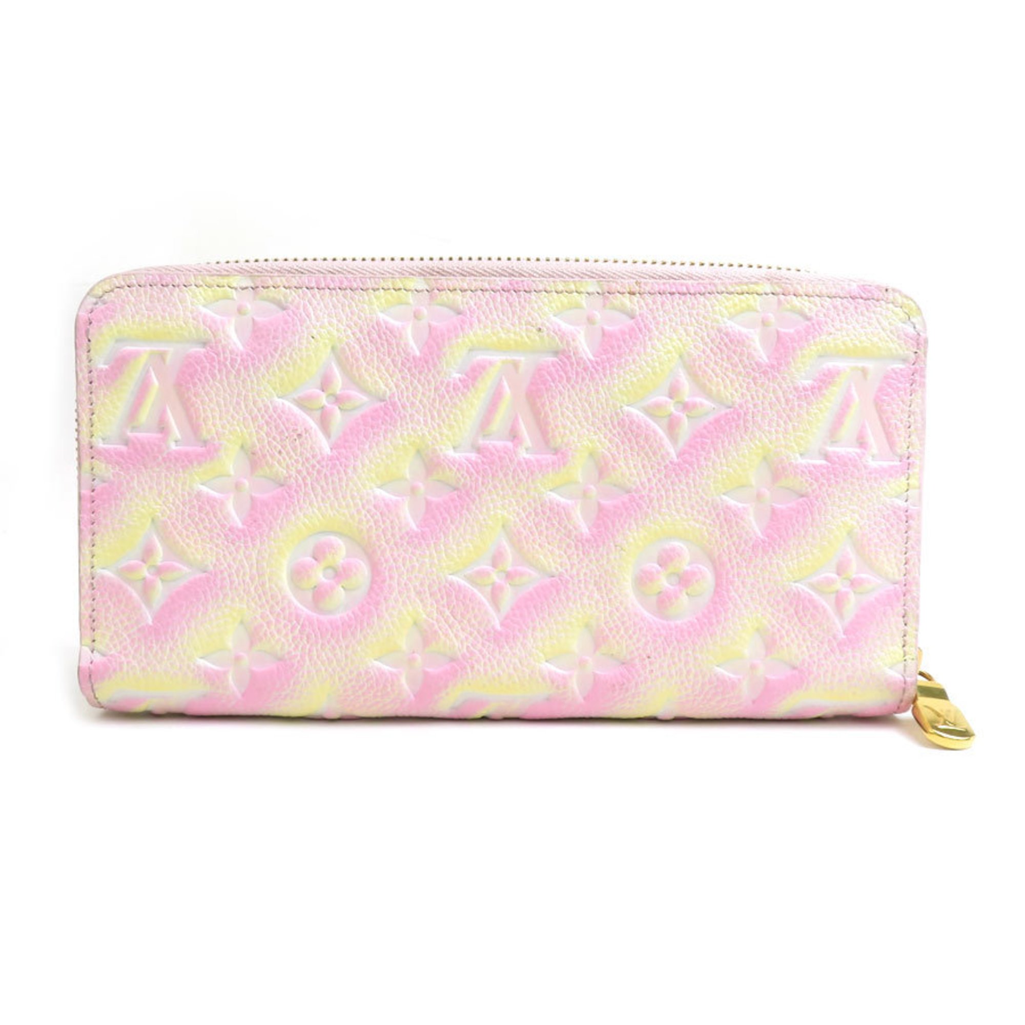 Louis Vuitton LOUIS VUITTON Round Long Wallet Summer Stardust Zippy Monogram Empreinte Pink x Yellow Women's M81299 r10201a