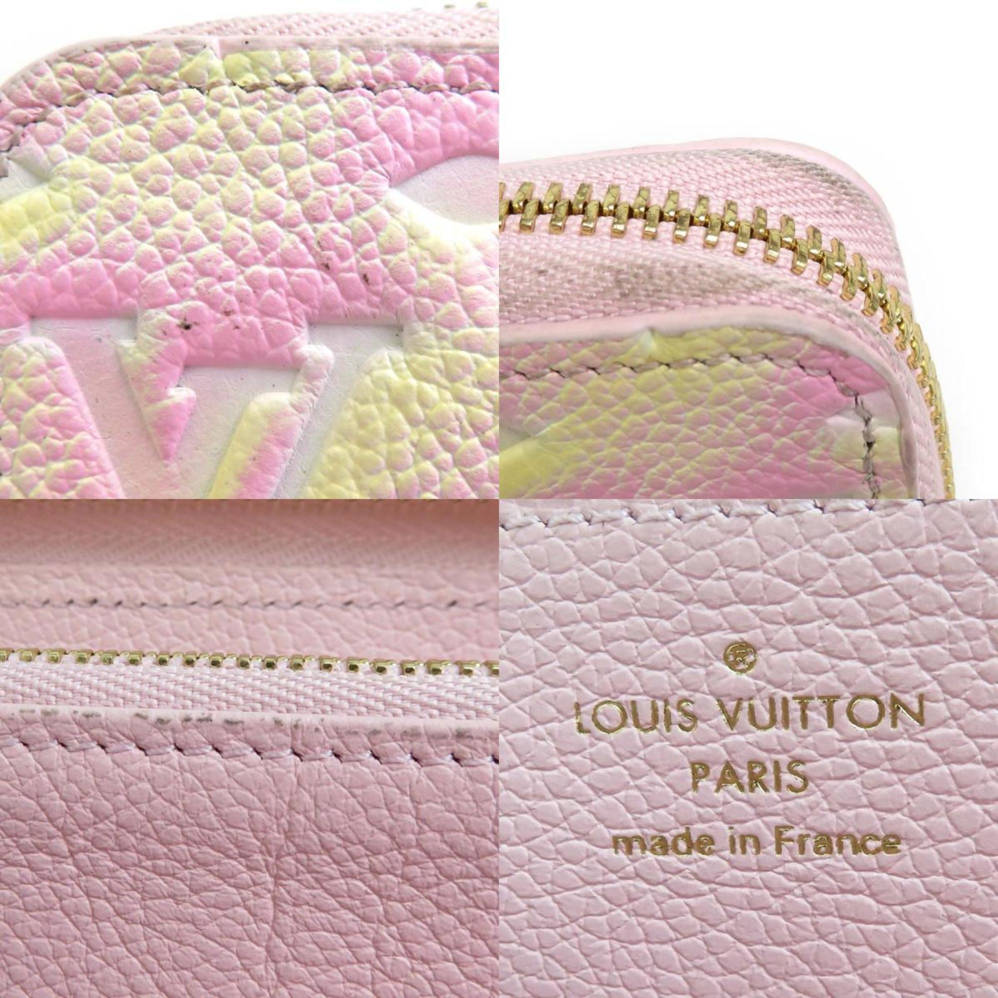 Louis Vuitton LOUIS VUITTON Round Long Wallet Summer Stardust Zippy Monogram Empreinte Pink x Yellow Women's M81299 r10201a