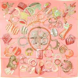 Hermes HERMES Scarf Muffler Carre 90 BRACELETS DE LUMIERE Silk Pink Multicolor Women's e59444a