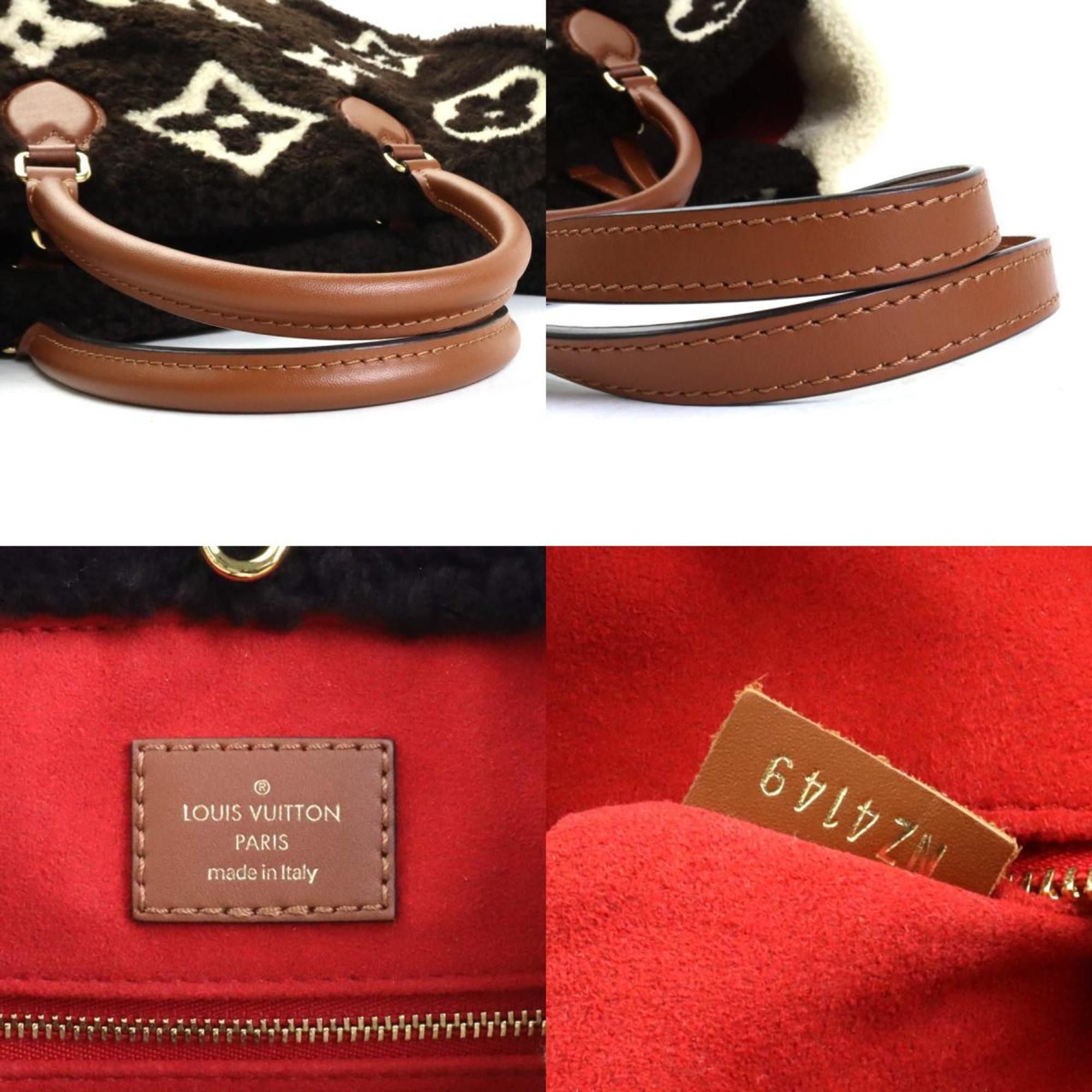 Louis Vuitton LOUIS VUITTON Handbag Monogram Teddy On the Go GM Shearling Brown x Beige Men's Women's M55420 99990i