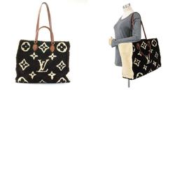 Louis Vuitton LOUIS VUITTON Handbag Monogram Teddy On the Go GM Shearling Brown x Beige Men's Women's M55420 99990i