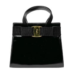 Salvatore Ferragamo handbag Vara ribbon leather black ladies n0652