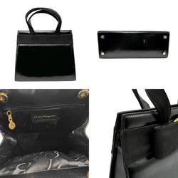 Salvatore Ferragamo handbag Vara ribbon leather black ladies n0652