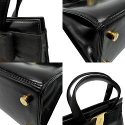 Salvatore Ferragamo handbag Vara ribbon leather black ladies n0652