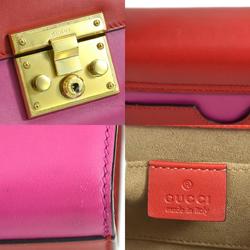 GUCCI Padlock Small Shoulder Bag Leather Red x Pink Women's 409487 r10194a