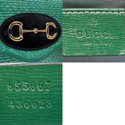 GUCCI Shoulder Bag Horsebit Straw Green Women's 655667 n0622