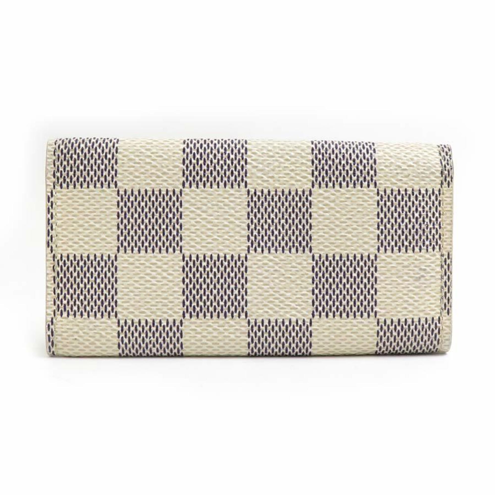 Louis Vuitton LOUIS VUITTON Key Case Damier Azur Multicle 4 Canvas Ivory Men's Women's N60386 r10205a