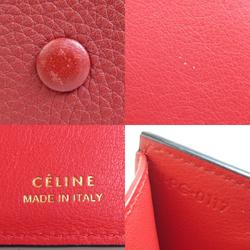 CELINE Small Folded Multi-Function Tri-Fold Wallet Leather Red Women's r10206a