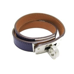 Hermes Kelly De Bourtour Leather,Metal Bangle Purple