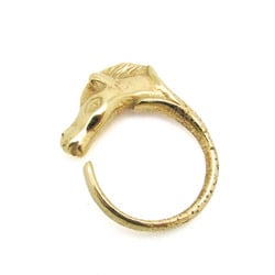 Hermes Cheval Metal Casual Band Ring Gold