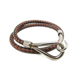 Hermes Jumbo Braided Choker Leather,Metal Bangle Black,Brown