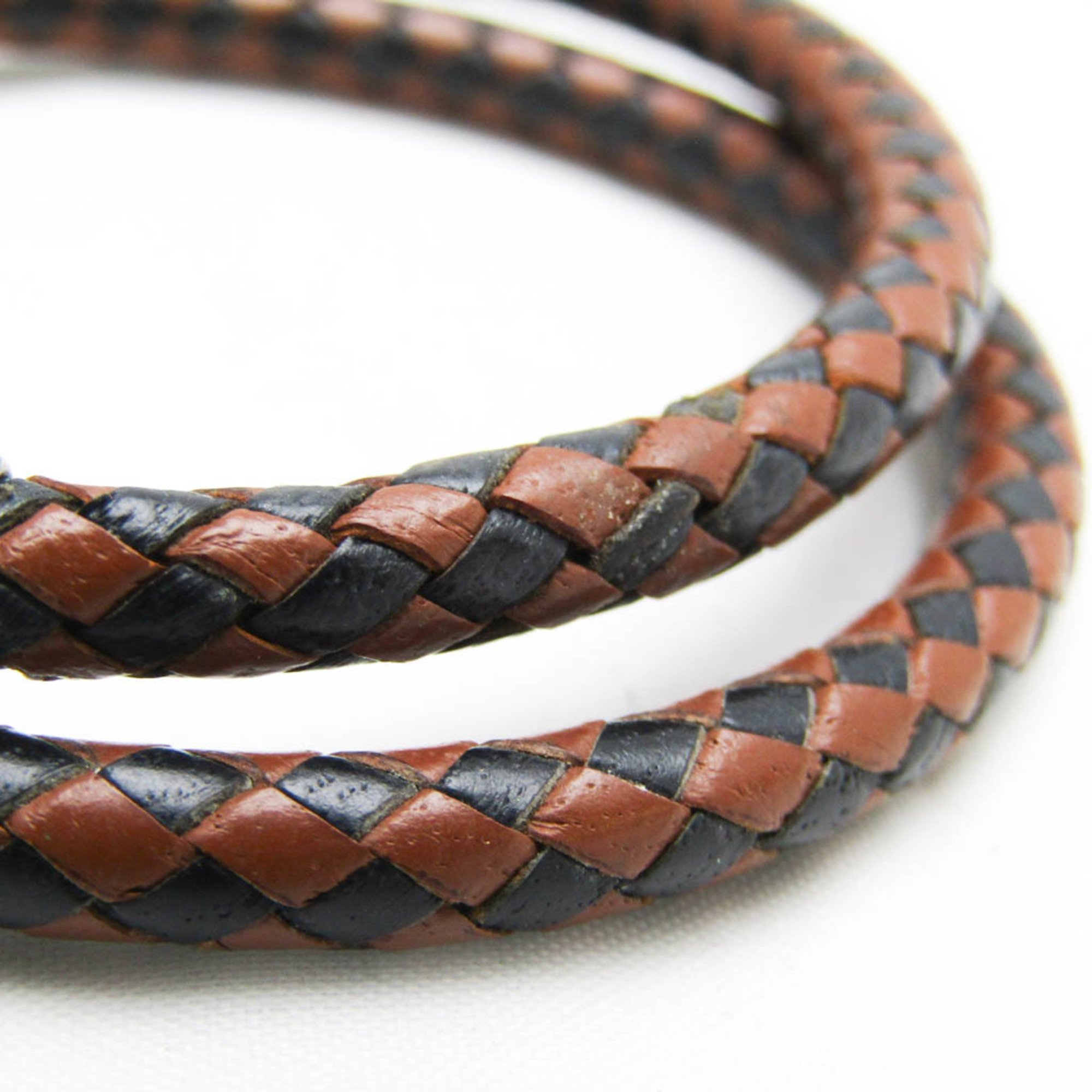 Hermes Jumbo Braided Choker Leather,Metal Bangle Black,Brown