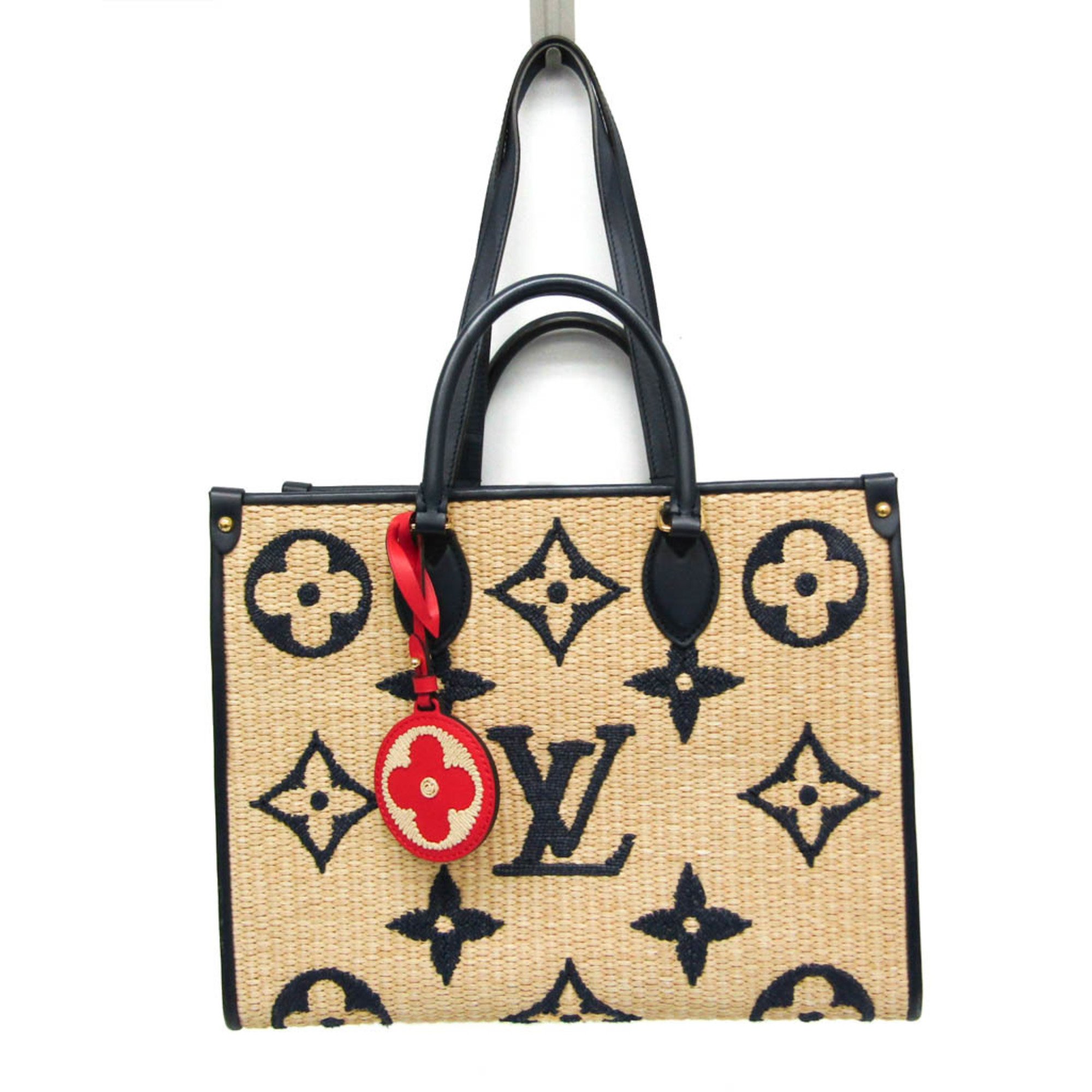 Louis Vuitton On The Go MM Giant Monogram M57723 Women's Handbag,Tote Bag Beige,Navy