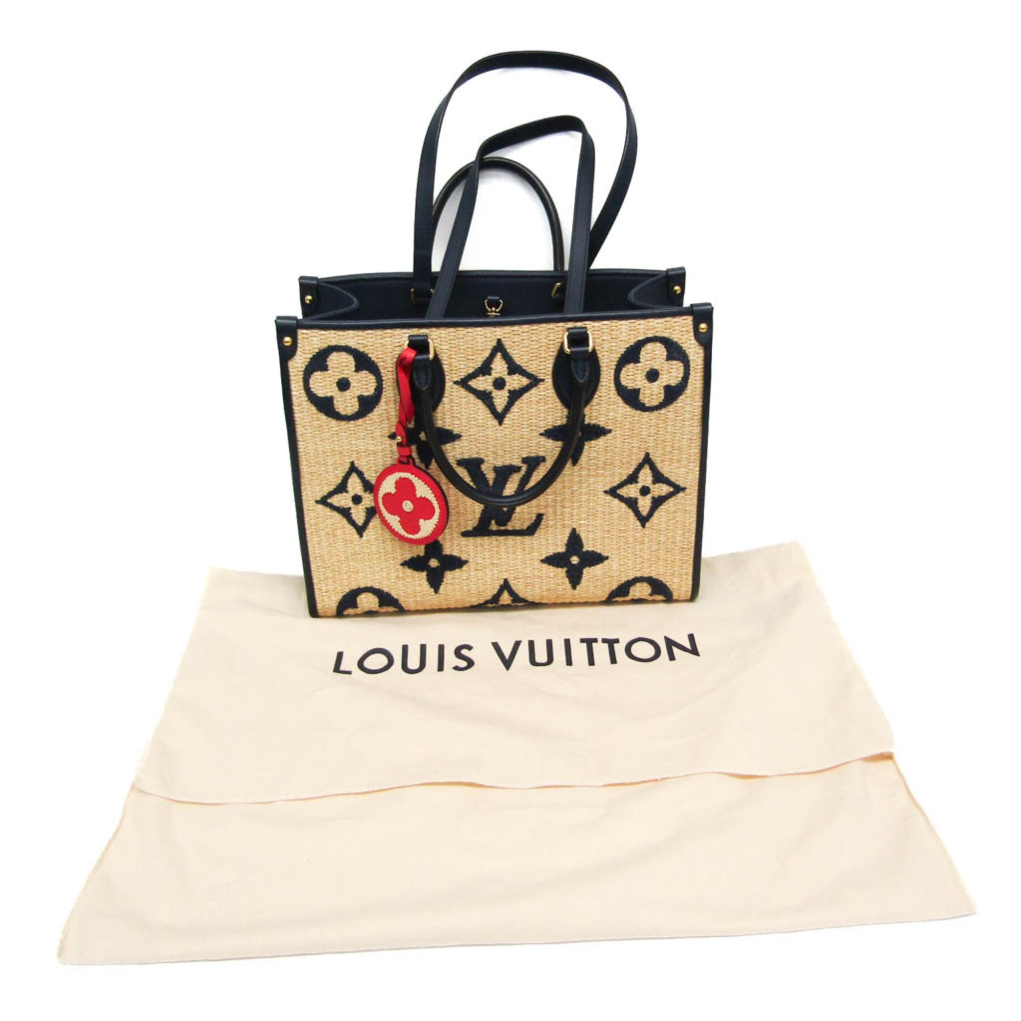 Louis Vuitton On The Go MM Giant Monogram M57723 Women's Handbag,Tote Bag Beige,Navy