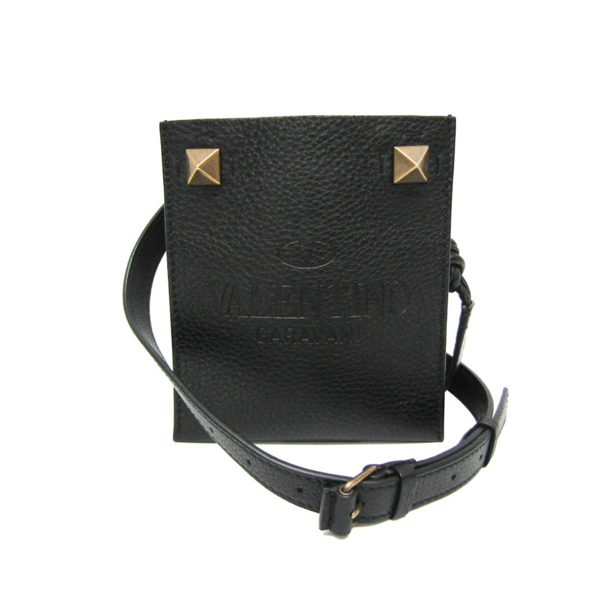 Valentino Garavani Rockstud Mini Shoulder Pouch Women's Leather Shoulder Bag Black