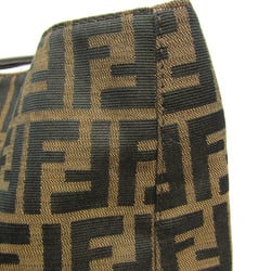 Fendi Zucca Men,Women Canvas,Leather Handbag,Tote Bag Brown