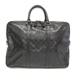 Gucci GG Imprimé 201480 Men's PVC,Leather Briefcase,Handbag Black