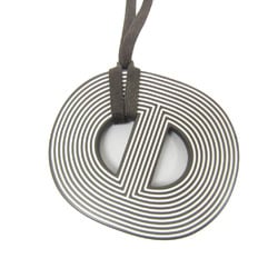 Hermes Fidelio Lacquer Women's Casual Pendant Necklace (Dark Gray)