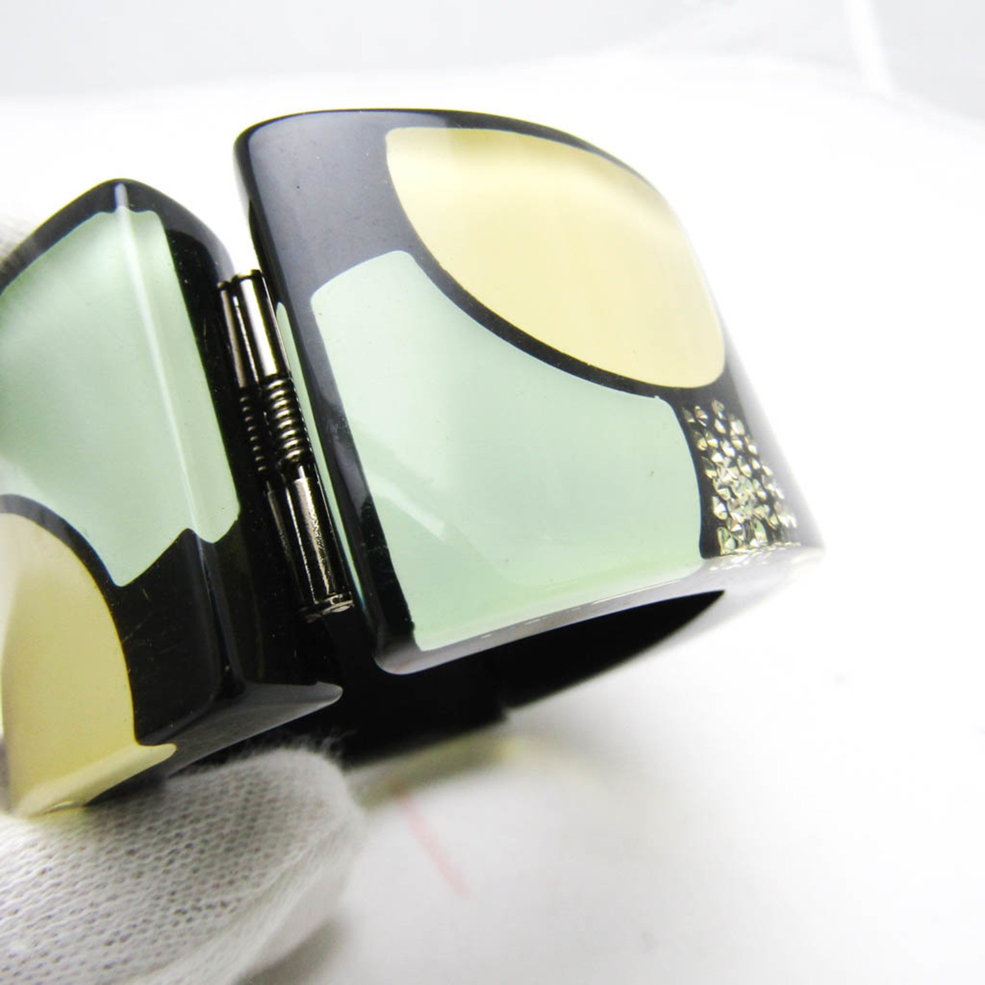 Chanel Coco Plastic,Rhinestone Bangle Black,Light Blue,Light Green,Yellow