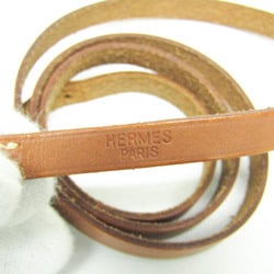 Hermes API III Long Leather Charm Bracelet Brown