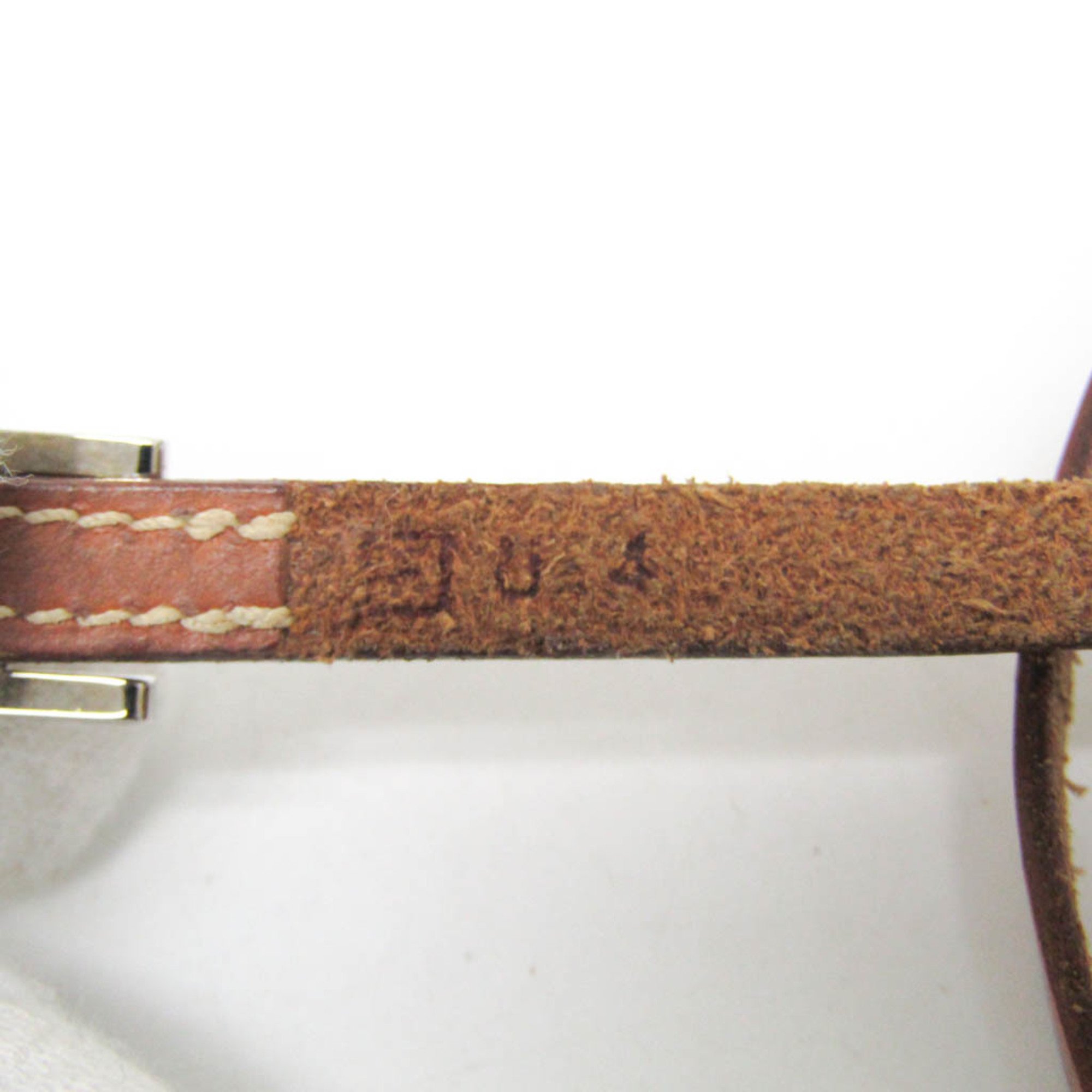 Hermes API III Long Leather Charm Bracelet Brown