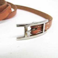 Hermes API III Long Leather Charm Bracelet Brown