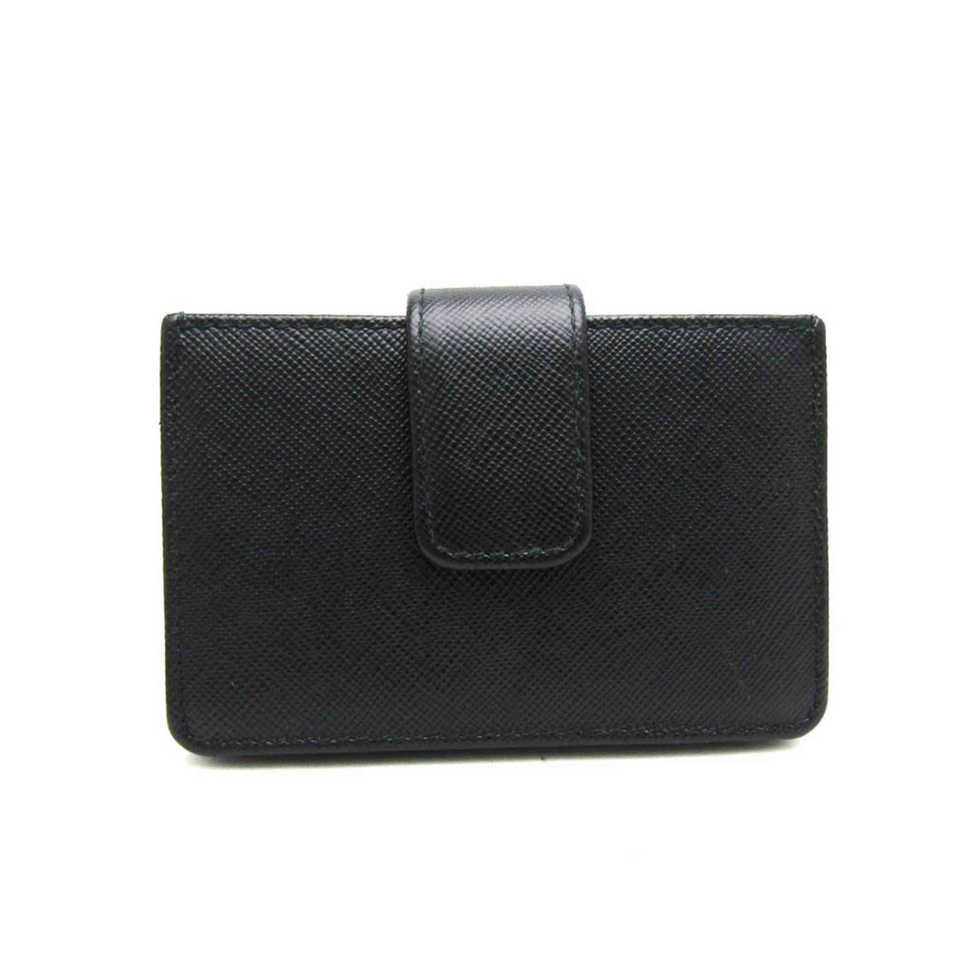 Prada SAFFIANO METAL 1MC211 Leather Card Case Black