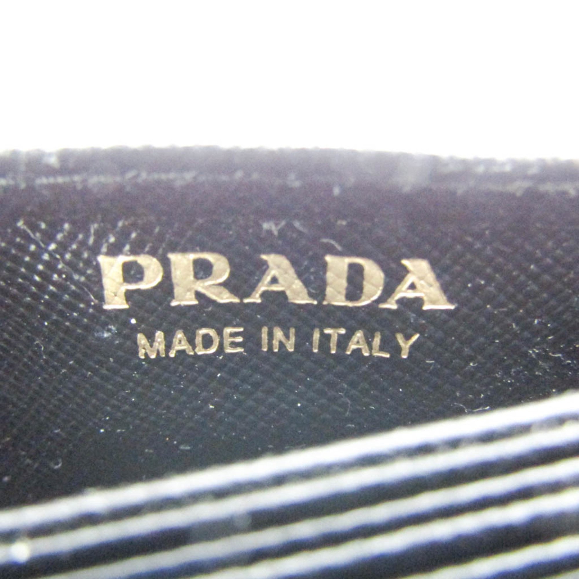 Prada SAFFIANO METAL 1MC211 Leather Card Case Black