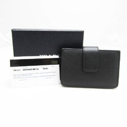 Prada SAFFIANO METAL 1MC211 Leather Card Case Black