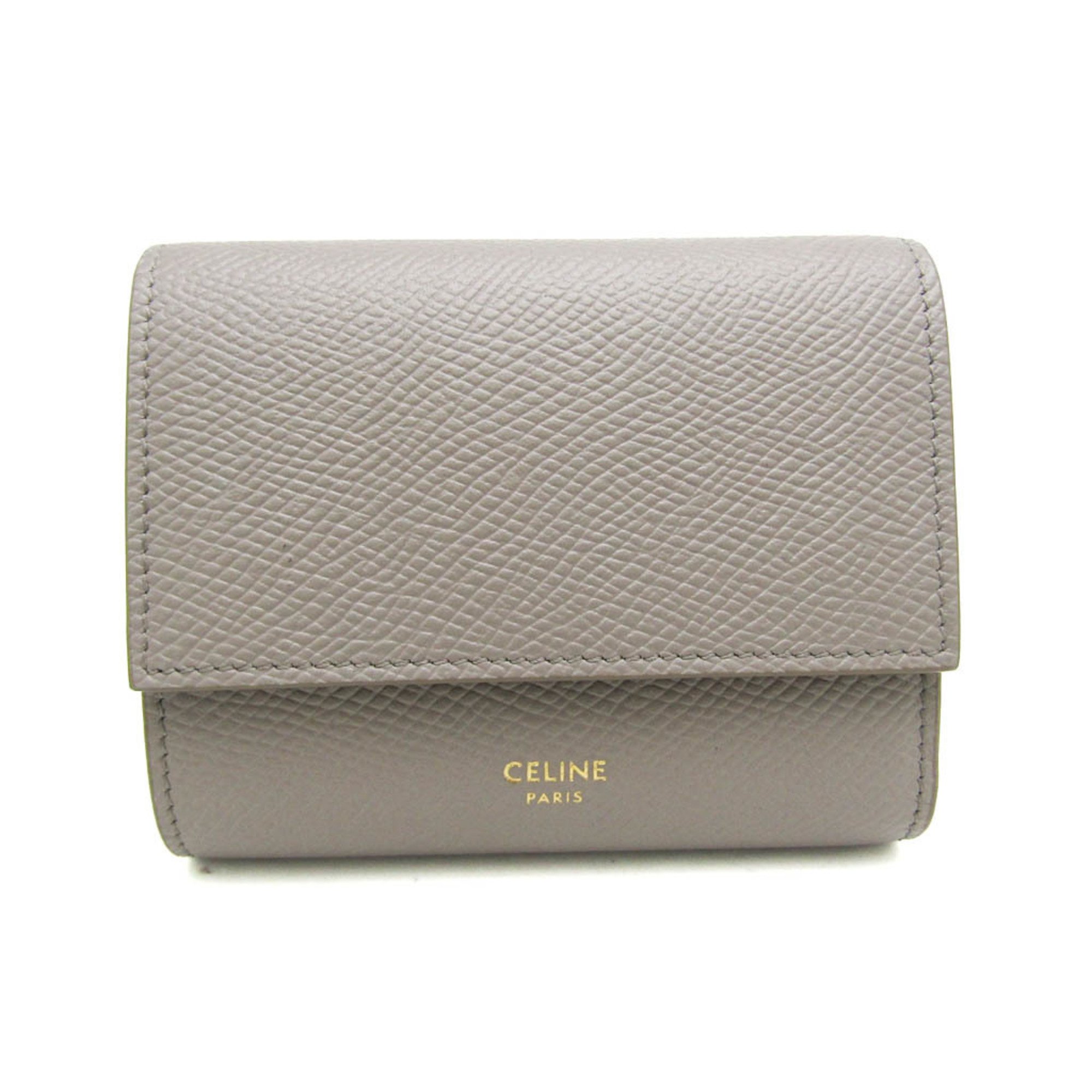 Celine Small Triford Wallet 10B573 Women's  Calfskin Wallet (tri-fold) Grayish