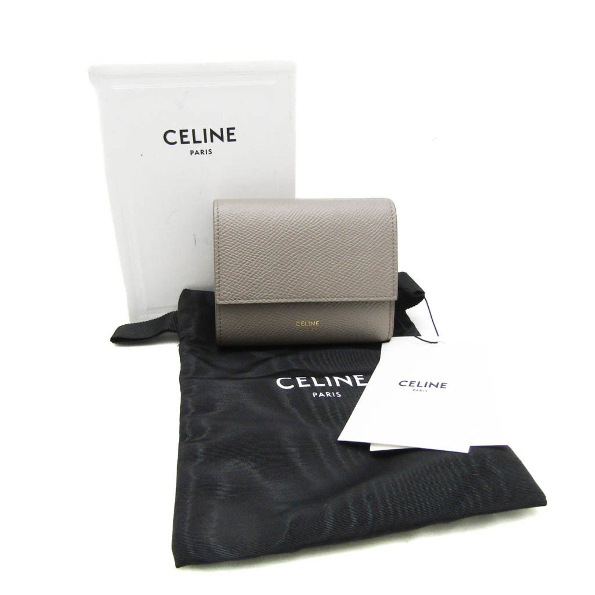 Celine Small Triford Wallet 10B573 Women's  Calfskin Wallet (tri-fold) Grayish