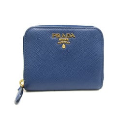 Prada SAFFIANO METAL 1MM268 Women's Leather Coin Purse/coin Case Blue