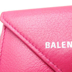 Balenciaga Paper Mini 391446 Women's Leather Wallet (tri-fold) Pink