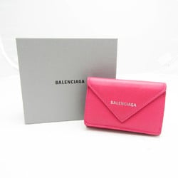 Balenciaga Paper Mini 391446 Women's Leather Wallet (tri-fold) Pink