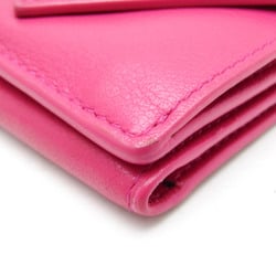 Balenciaga Paper Mini 391446 Women's Leather Wallet (tri-fold) Pink