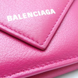 Balenciaga Paper Mini 391446 Women's Leather Wallet (tri-fold) Pink