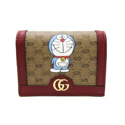 Gucci GG Supreme Doraemon X GUCCI 647788 Men,Women GG Supreme,Leather Wallet (bi-fold) Brown,Wine