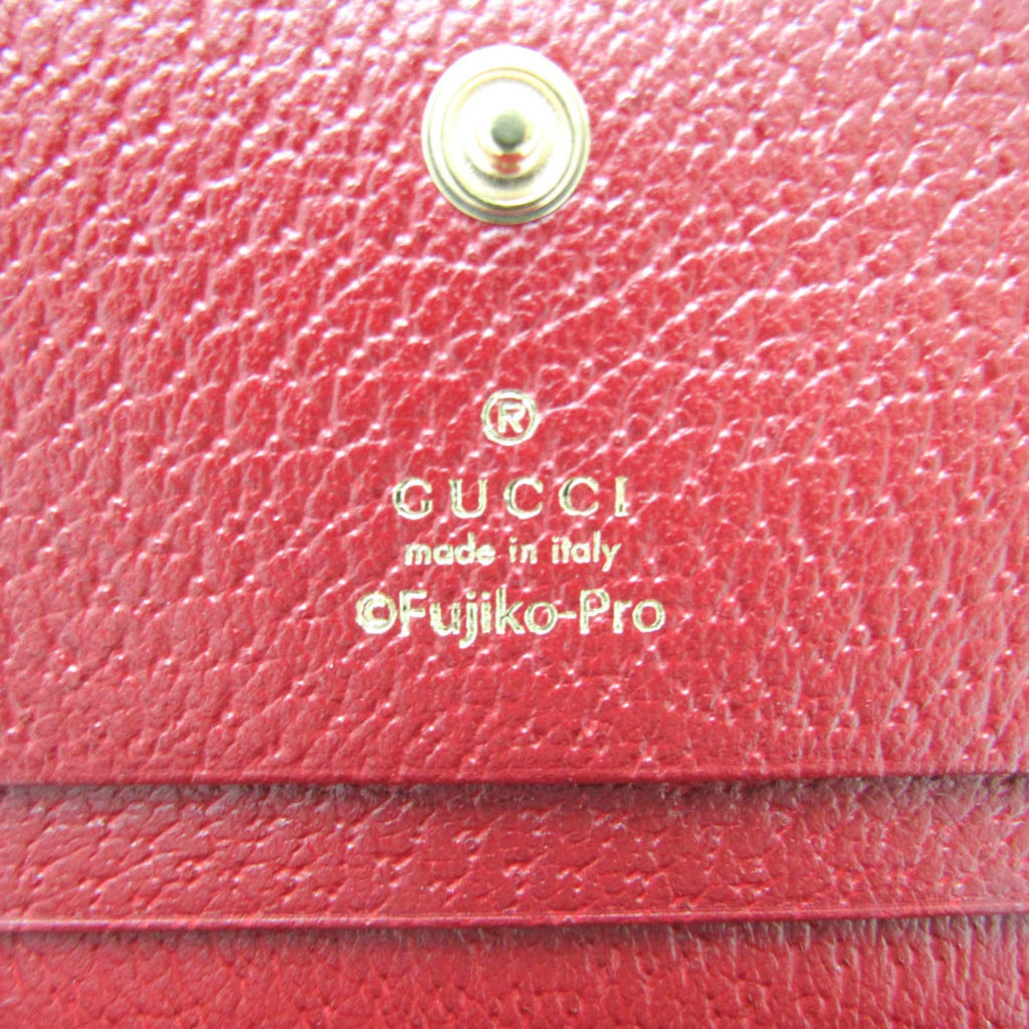 Gucci GG Supreme Doraemon X GUCCI 647788 Men,Women GG Supreme,Leather Wallet (bi-fold) Brown,Wine