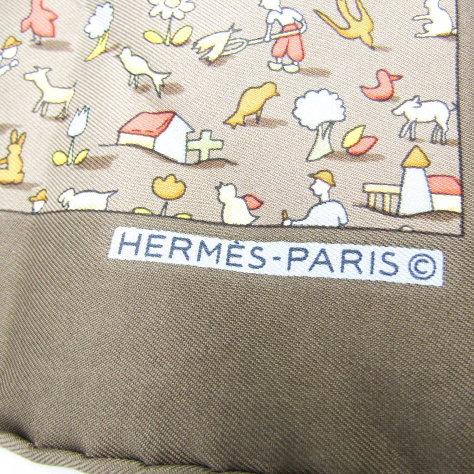 Hermes Carre 40 Women's Silk Scarf Brown